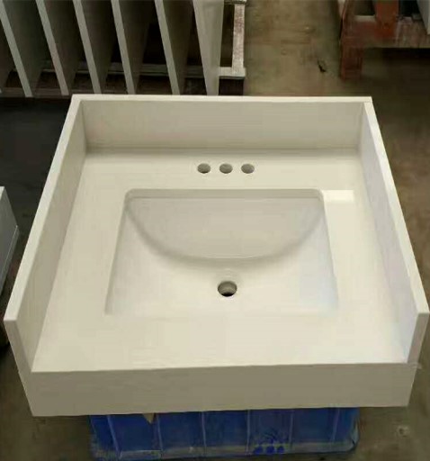 White quartz bathroom basin